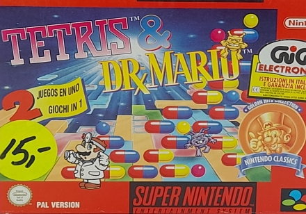 Tetris & Dr. Mario Compleet Italiaans voor Super Nintendo