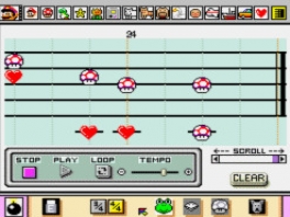 Een bekend aspect van deze game is de muziekmaker waarmee al talloze bekende nummers zijn nagemaakt.