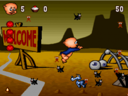 Speel met de stotterende p-p-p-porky Pig van de Looney Tunes.