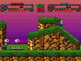 Baan je een weg door de 2-D levels en versla de vijanden!