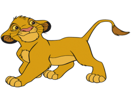 Speel als Simba de hoofdrol speler uit The Lion King, hier te zien als jong welpje.