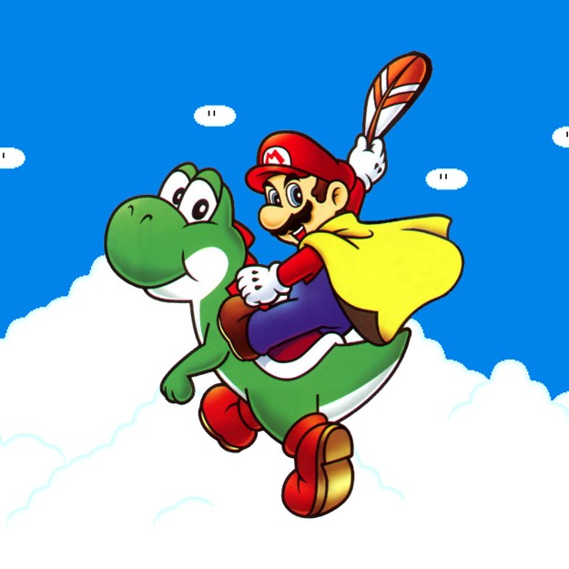 Mario en Yoshi op de Super NES